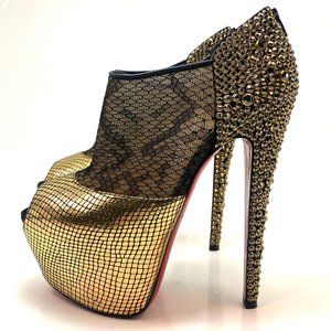 Christian Louboutin Gold and Black Heels